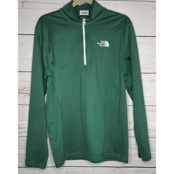 Men’s The North Face Shirt 1/2 Zip Emerald‎ Green Polyester Pullover SZ Medium M - Picture 1 of 10